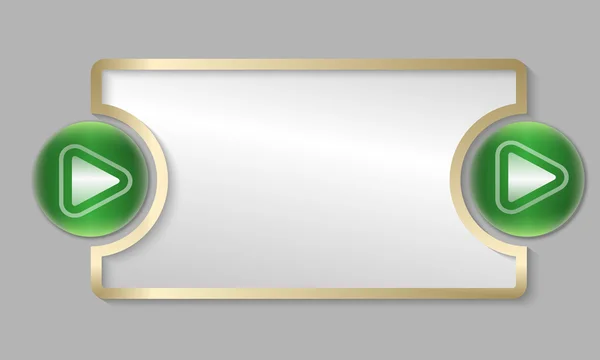 Gouden tekstframe met groene pijl — Stockvector