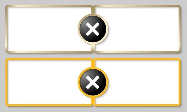 Deux zones de texte et marque d'interdiction — Image vectorielle