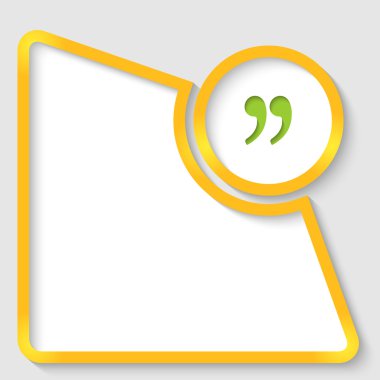 herhangi bir metin ve tırnak işareti sarı soyut metin çerçevesi