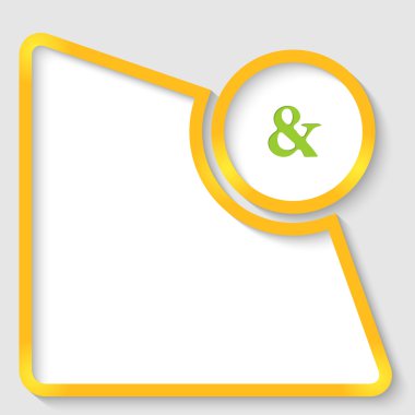 Sarı soyut metin çerçevesi için herhangi bir metin ve ampersand işareti