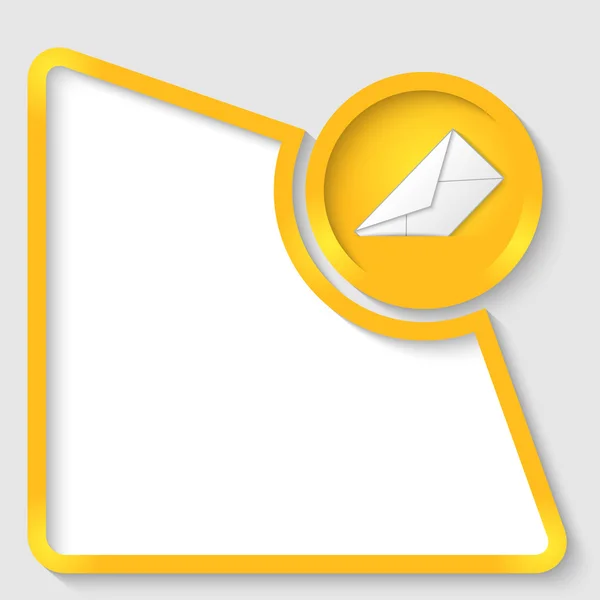 Quadro de texto abstrato amarelo para qualquer texto e envelope —  Vetores de Stock