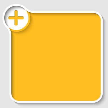 Sarı metin çerçevesi ve artı işareti