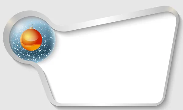 Silver text box with a Christmas ball — Stock Vector