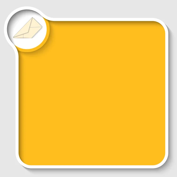Žlutý rámeček a obálka — Stockový vektor