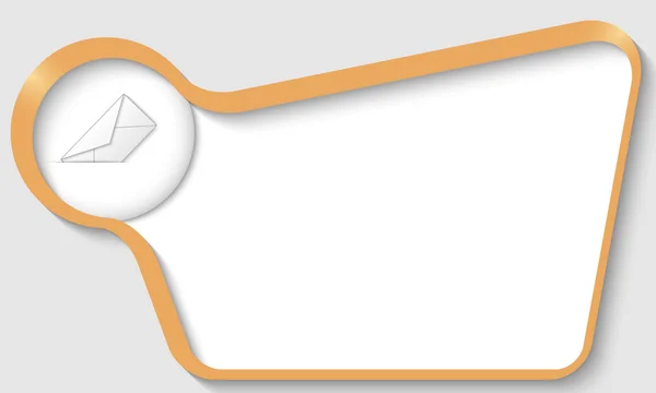 Boîte de texte ocre avec enveloppe — Image vectorielle