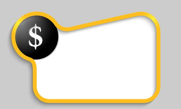 Cuadro de texto amarillo con signo de dólar — Vector de stock