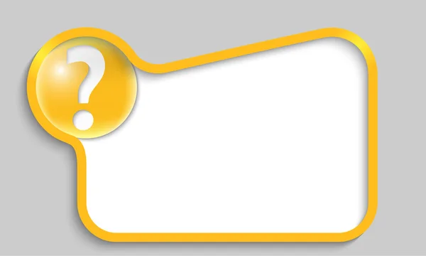 Caixa de texto amarelo com ponto de interrogação — Vetor de Stock