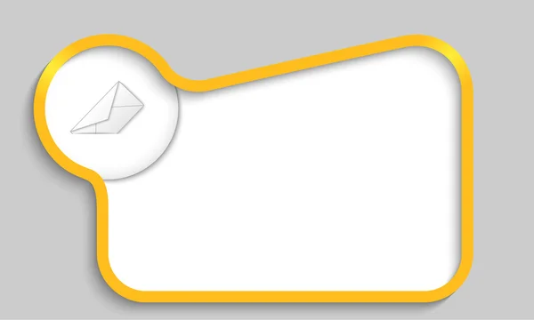 Caixa de texto amarelo com envelope — Vetor de Stock