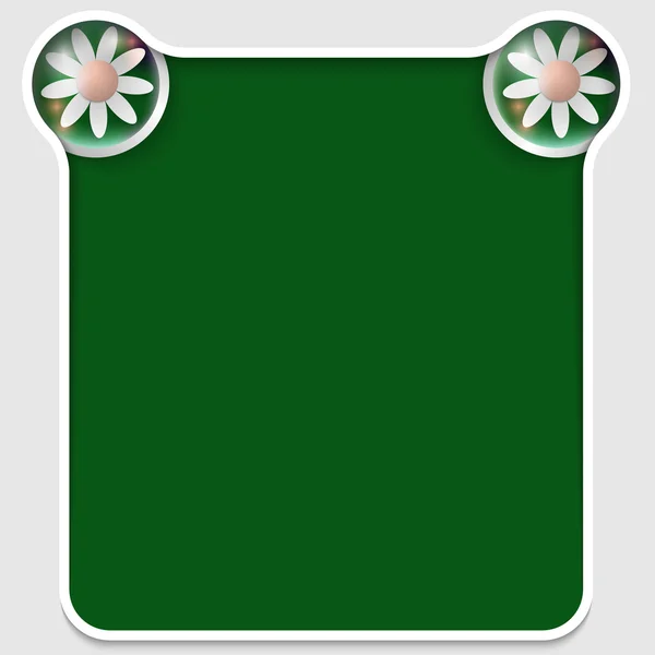 绿色抽象文本框与花 — 图库矢量图片