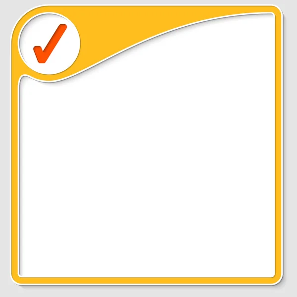 Yellow frame for text with check box — Stock Vector