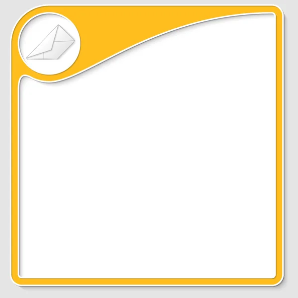 Yellow frame for text with envelope — Stock Vector