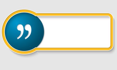 Sarı metin çerçevesi ve mavi tırnak işareti