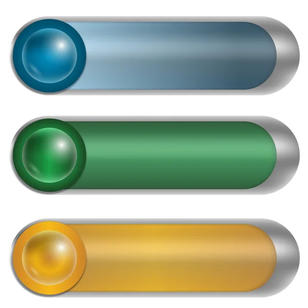3 つの抽象ボタン セット — ストックベクタ