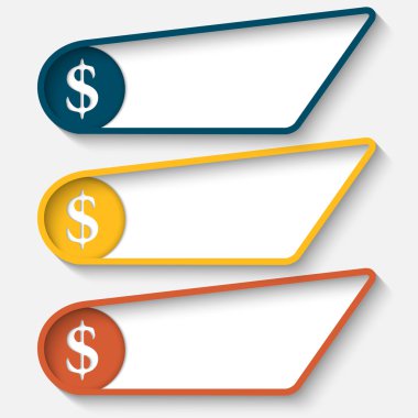 renkli kutu metin ve dolar işareti için ayarla