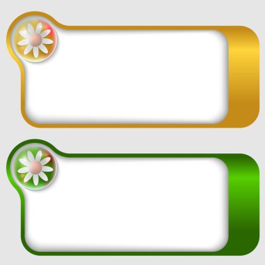 iki soyut metin çerçeveleri çiçekli set