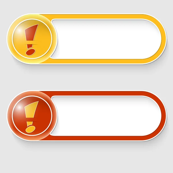 Two vector abstract buttons with exclamation mark — Stock Vector