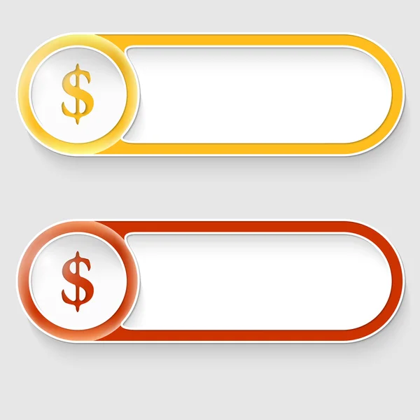 İki dolar işareti olan soyut düğmeleri vektör — Stok Vektör