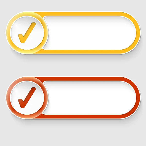 Deux boutons vectoriels abstraits avec case à cocher — Image vectorielle