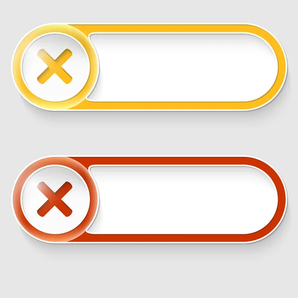 Dos botones abstractos vectoriales con marca de prohibición — Vector de stock