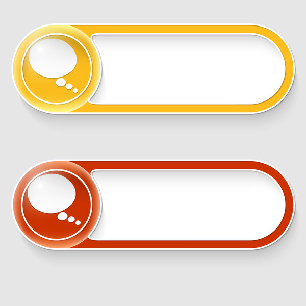 two vector abstract buttons with speech bubble