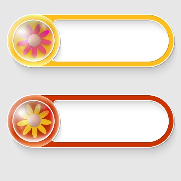 Dos botones abstractos vectoriales con flor — Archivo Imágenes Vectoriales