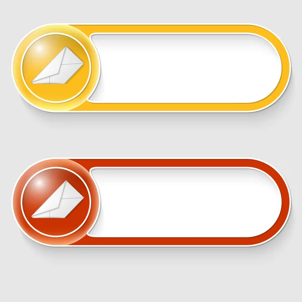 Two vector abstract buttons with envelope — Stock Vector