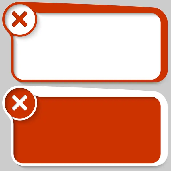 Two red vector text box and ban mark — Stock Vector