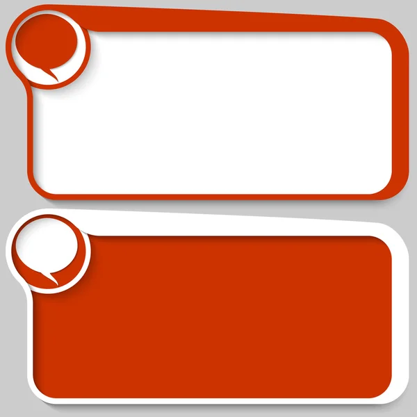 Two red vector text box and speech bubble — Stock Vector