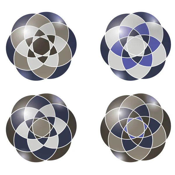 Uppsättning av fyra abstrakta objektet — Stock vektor
