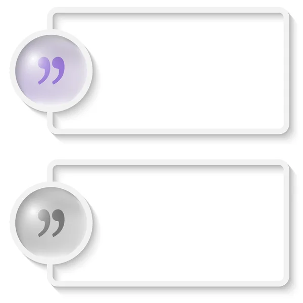 Två vita abstrakta textramar med citattecken — Stock vektor