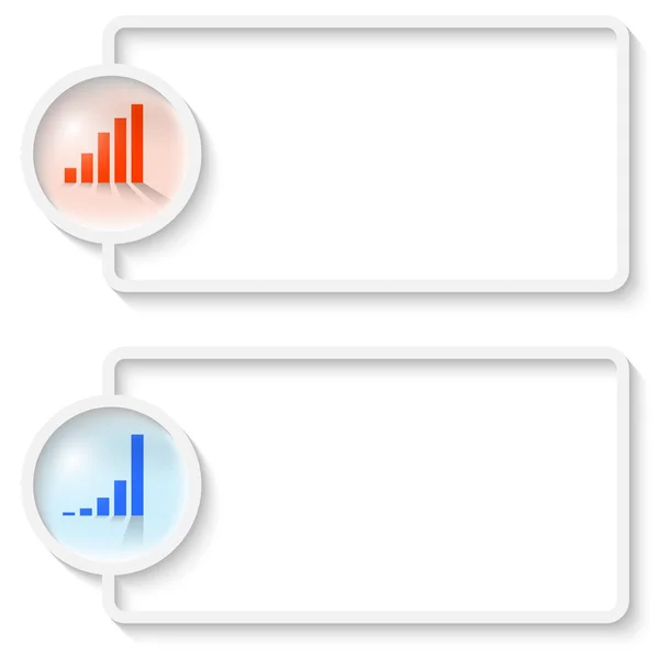 Dois quadro de texto abstrato branco com gráfico — Vetor de Stock