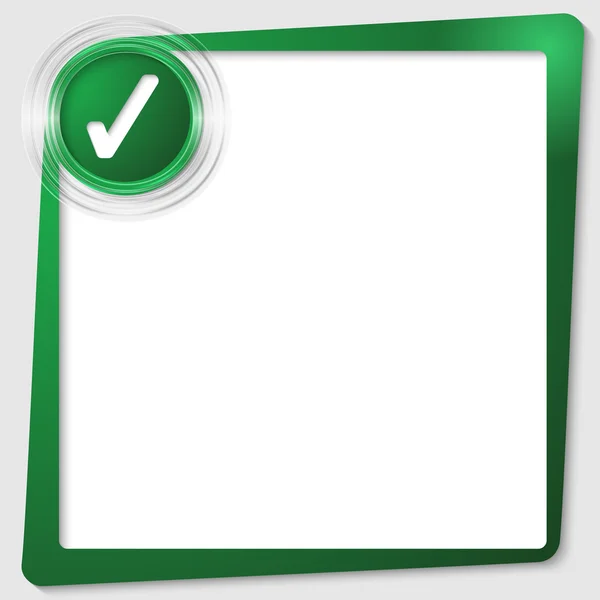 Marco de texto verde y círculos transparentes con una casilla de verificación — Vector de stock