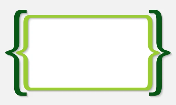 Grünes Textfeld mit eckigen Klammern — Stockvektor