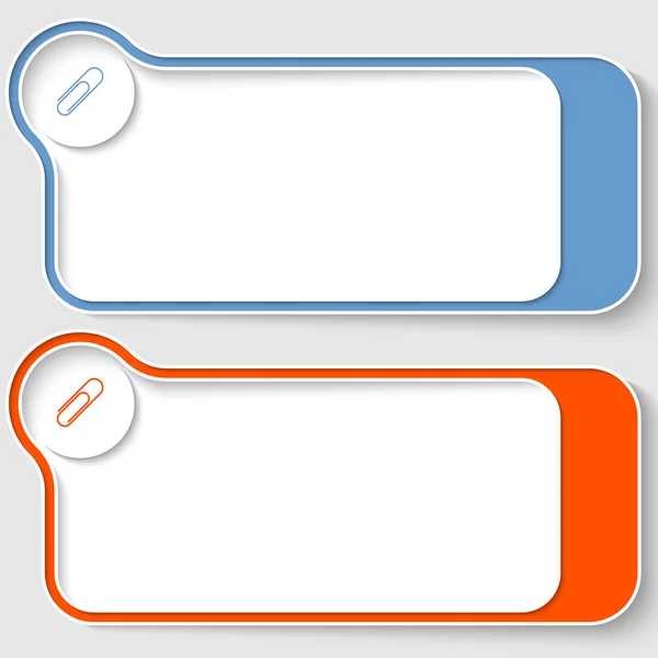 2 つの抽象的なテキスト ボックスとペーパー クリップ セット — ストックベクタ