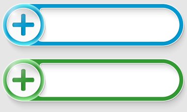 mavi ve yeşil vektör soyut düğmeleri ile artı işareti