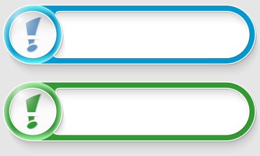 mavi ve yeşil vektör soyut düğme ünlem işareti ile