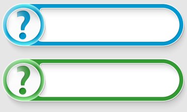 mavi ve yeşil soru işareti ile soyut düğmeleri vektör