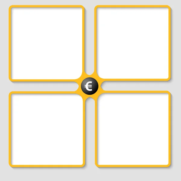 四维矢量文本框架与欧元符号 — 图库矢量图片