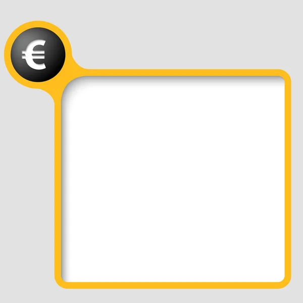 ユーロ記号は黄ベクトル テキスト枠 — ストックベクタ