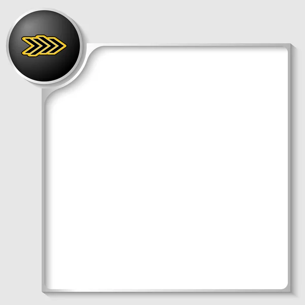 Boîte argentée pour tout texte avec flèche — Image vectorielle