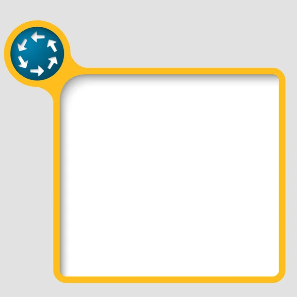 Žlutá vektorové textový rámeček s šipkami — Stockový vektor
