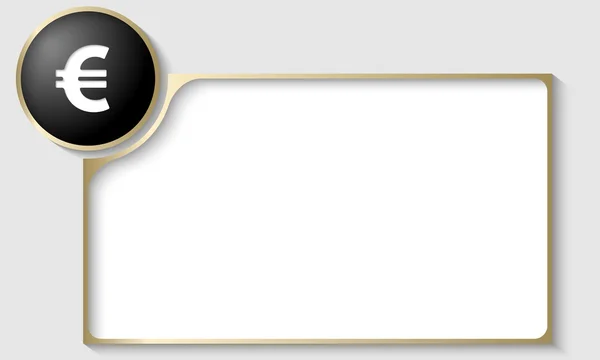 Золотой текстовый фрейм со знаком евро — стоковый вектор