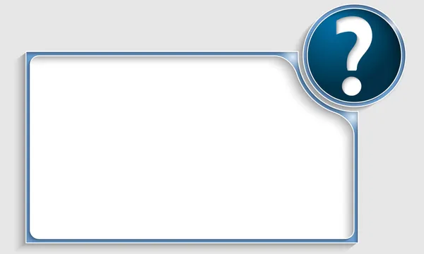 Blå textram med frågetecken — Stock vektor