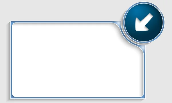 Blå textram med pil — Stock vektor