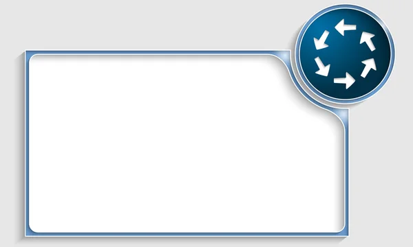 Modrý textový rámeček s šipkami — Stockový vektor
