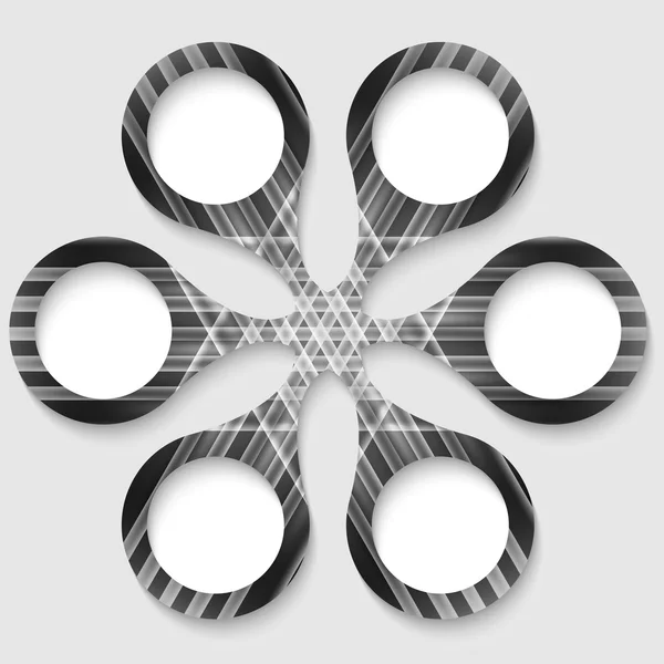 Vector abstracto objeto circular con cajas blancas — Vector de stock