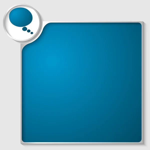 Caixa de prata para qualquer texto com bolha de fala azul — Vetor de Stock