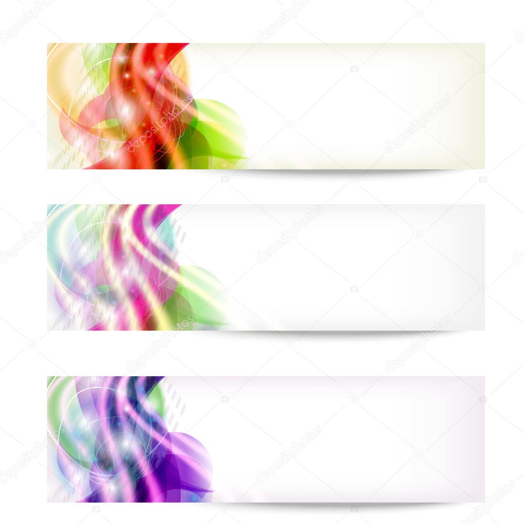 set of three abstract banners