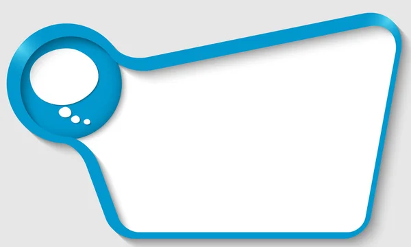 Casella di testo blu con bolla vocale — Vettoriale Stock
