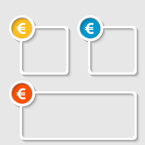 欧元符号的任何文本白色框架 — 图库矢量图片